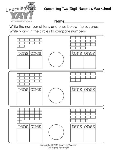 Comparing Numbers Worksheet, First Grade Freebies, Place Value Worksheets, Math Practice Worksheets, Numbers Worksheet, First Grade Math Worksheets, Numbers Worksheets, Comparing Numbers, Math Place Value