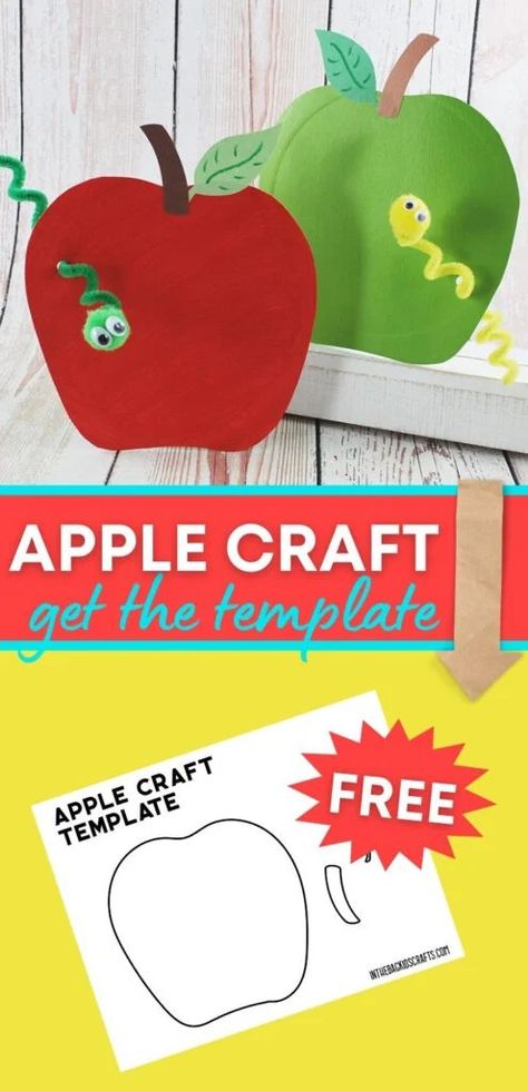 Fun September Crafts For Kids, Vpk Fall Crafts, Apple Week Preschool Crafts, Apples Arts And Crafts For Kids, Letter A Apple Crafts For Preschool, Easy Apple Crafts For Toddlers, Apple Projects For Kids, Kids Apple Crafts, Apple Art Craft