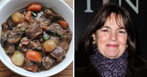 Ina Garten's Beef Bourguignon Is the Simplest Fancy Recipe Ever Ina Garden Beef Bourginion, Ina Garten French Recipes, Beef Bourguignon Pioneer Woman, Pioneer Woman Beef Bourguignon, Beef Bourguignon Ina Garten Recipe, Beouf Bourginon, Ina Garten Beef Bourguignon, Beef Bourginon, Ina Garden