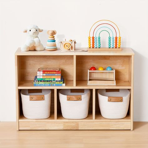 Faster shipping. Better service Church Nursery Toy Storage, Montessori Toy Shelf Living Room, Wood Crate Shelves Kids Playrooms, Toddler Montessori Shelf, Preschool Storage, Classroom Organizer, Montessori Toddler Rooms, Waldorf Toy Shelf, Living Room Toy Storage