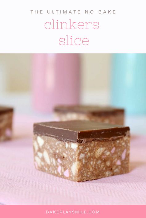 No-bake and so simple… this Clinkers Slice recipe really is the best thing ever! This is one of the most popular recipes on the website!!    #clinkers #slice #nobake #bars #thermomix #conventional #easy #recipe Clinkers Slice, Clinker Slice, No Bake Slices, Cake Stall, Xmas Baking, Slice Recipe, Australian Food, Biscuit Cake, Slices Recipes