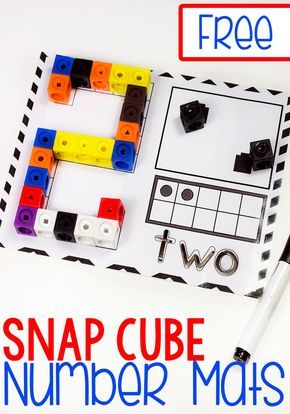 Grab these super cute free printable snap cube number mats for kindergarten! They are a great way to work on number recognition and counting with your kindergarteners! We love our snap cubes! #snapcube #mathprintables via @lifeovercs Snap Cube, Snap Cubes, Counting Activity, Math Centers Kindergarten, Prek Math, Fun Math Activities, Numbers Kindergarten, Kindergarten Centers, Kindergarten Math Activities