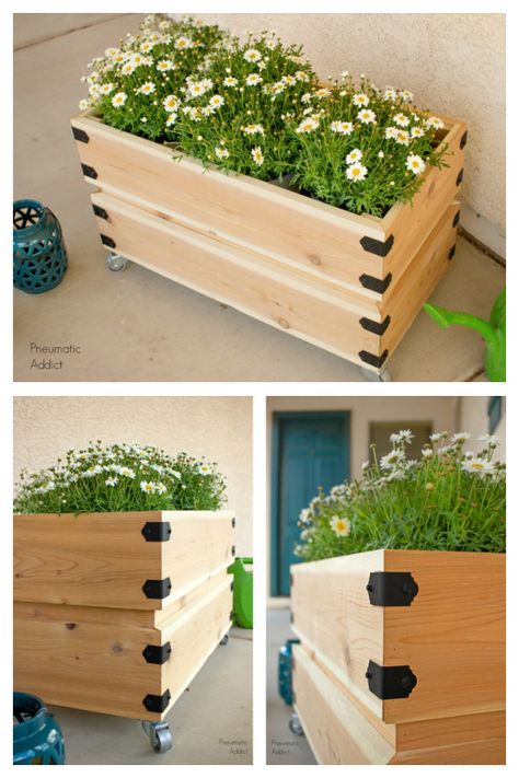 Long Planter Boxes Diy, Planter Box Diy Easy, Easy Planter Box, Road Side Stand, Long Planter Boxes, Diy Raised Planter, Deck Planter Boxes, Herb Planter Box, Long Planter