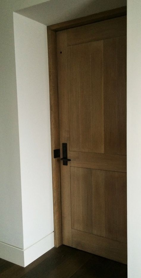 Vertical Panel Door, Mountain Chalet Interior, Stained Interior Doors, Interior Doors Stained, Panel Doors Interior, Mountain Home Interiors, Contemporary Interior Doors, Mountain Interiors, Panel Interior Doors