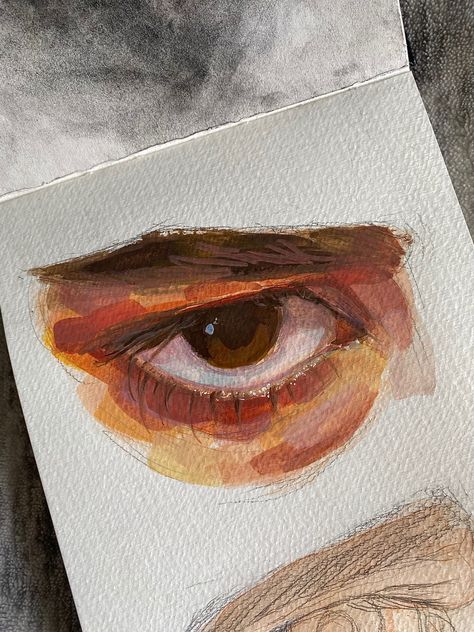 Painting Ideas Reference, Eye Reference Painting, Watercolor Art Eyes, Acrylic Eyes Painting, Eye Painting Aesthetic, Gouche Painting Aesthetic, Aesthetic Eye Painting, Acrylic Painting Eye, How To Paint An Eye