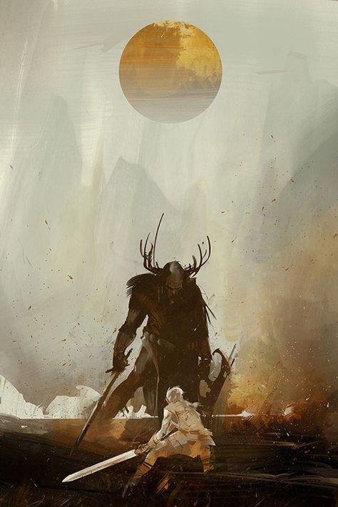 Battle Concept Art, Rpg Wallpaper, Warrior Illustration, Battle Art, Richard Anderson, Illustration Kunst, Arte Peculiar, 다크 판타지, Witcher 3