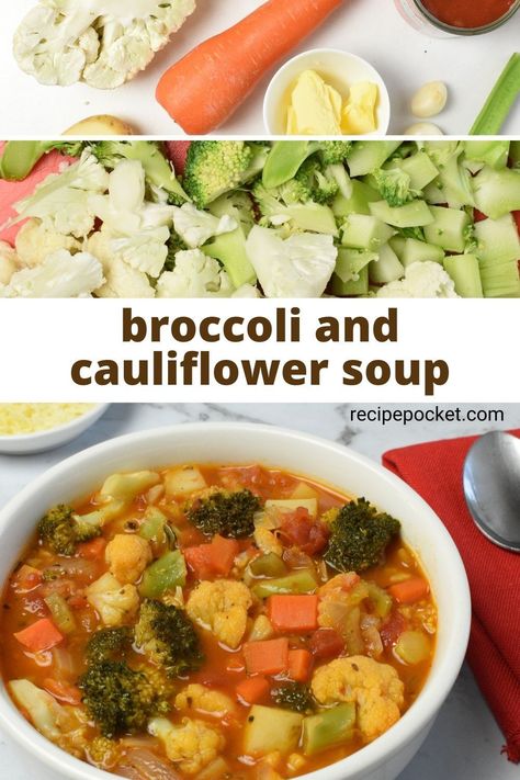 Make this easy healthy soup with broccoli and cauliflower. This delicious soup is a wonderful and easy family dinner. It is almost fat free, gluten free and with a few food swaps can be made vegetarian or vegan. With just 10 minutes prep, you can skip the fast food on busy weeknights and make this instead. Broccoli And Cauliflower Soup, Soup With Broccoli, Broccoli Cauliflower Soup, Easy Healthy Soup, Healthy Broccoli, Broccoli And Cauliflower, Easy Family Dinner, Cauliflower Soup Recipes, Food Swaps