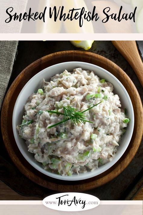 Fish Salad Sandwich, Smoked Fish Salad Recipe, Jewish Deli Tuna Salad Recipe, Whitefish Salad Recipe, Smoked White Fish Salad, White Fish Appetizers, White Fish Salad Recipe, Smoked Whitefish Salad, Smoked White Fish Dip Recipe