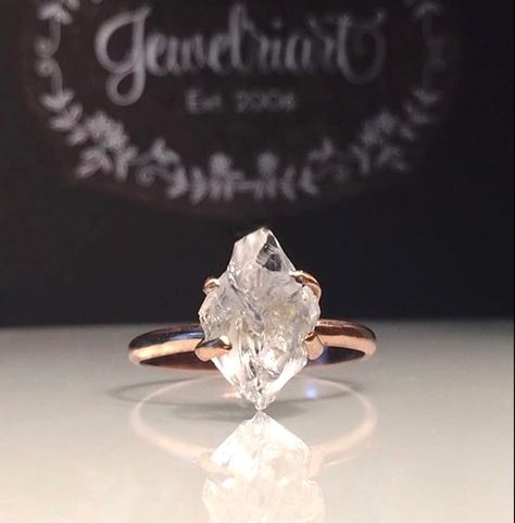 Uncut Diamond Ring, Raw Diamond Rings, Healing Crystal Ring, Herkimer Diamond Ring, Raw Crystal Ring, Ring Rosegold, Engagement Ring White Gold, Solitaire Diamond, Uncut Diamond