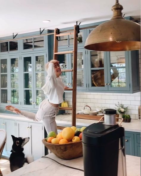 Julianne Hough on Instagram: “And Brooks thought I wanted this ladder to reach the shelves. 😂 #beautyandthebeast” Brooks Laich, Future Kitchen, Julianne Hough, Kitchen Benches, Home Decor Inspiration, Home Remodeling, Layout Design, Decor Inspiration, Paint Colors