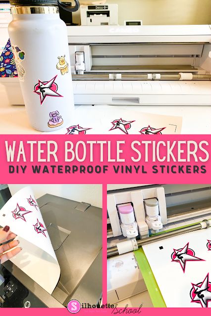 Silhouette School Blog, Stickers For Water Bottles, Printed Water Bottles, Diy Water Bottle, Making Water, Silhouette School, Silhouette Tutorials, Water Bottle Decal, How To Make Stickers