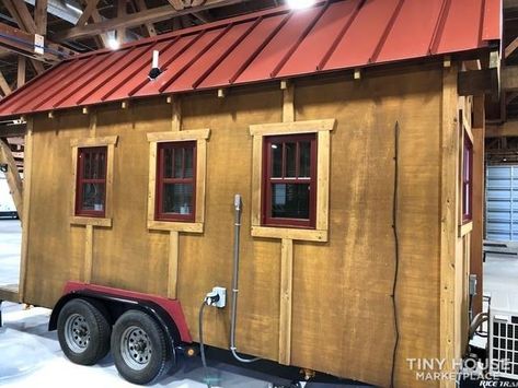 8x16 Tiny House, Humble House, Shiplap Siding, Self Sufficient Homestead, Tankless Hot Water Heater, Composite Sinks, Tiny House Talk, Small Wooden House, Tiny House Community