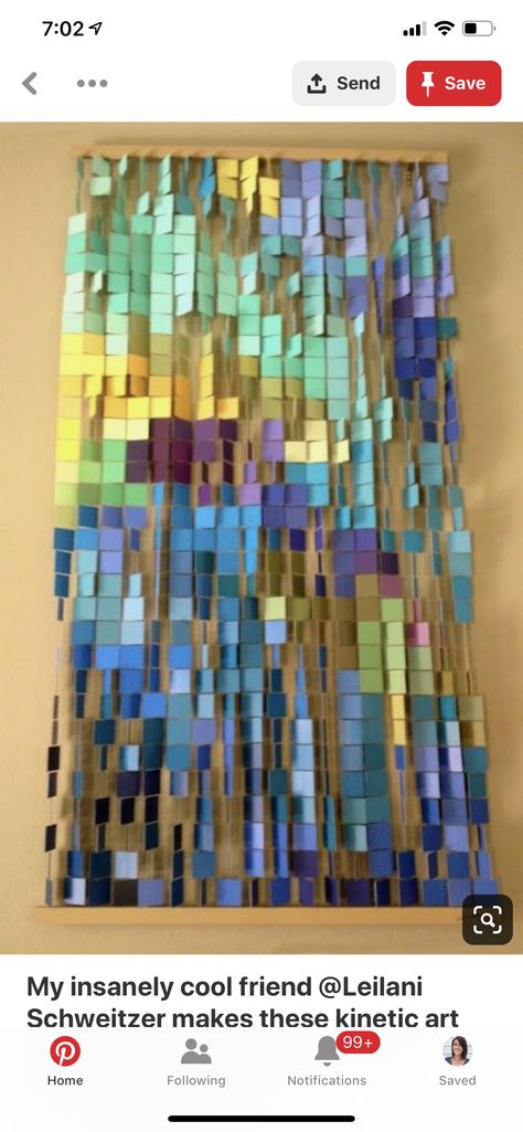 Paint Tiles, Paint Chip Crafts, Installation Ideas, Paint Chip Art, Chip Art, Paint Chip, Copper Frame, Kinetic Art, Paint Swatches