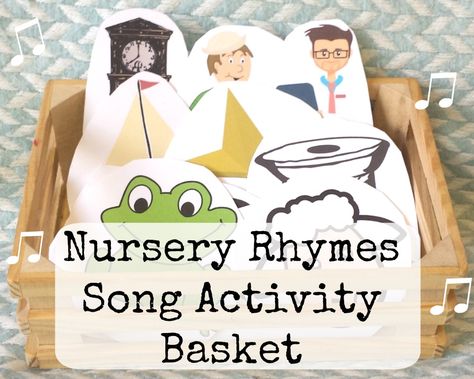 Nursery Rhymes Song Activity Basket Nursery Rhymes Activities For Toddlers, Tv Theme Songs, Nursery Rhymes Activities, Book Reviews For Kids, Nursery Rhymes Songs, Fun Nursery, Rhymes Songs, Bible Printables, Tuff Tray