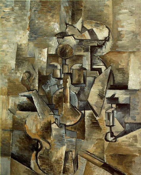 Georges_Braque, Violon et bougie, 1910, huile sur toile, 60,96 × 50,17 cm, San Francisco Muse - Copie Famous Still Life Paintings, Avant Garde Art Movement, Picasso Cubism, Art Parisien, Swedish Art, Cubist Art, Avant Garde Art, Cubism Art, Picasso Paintings