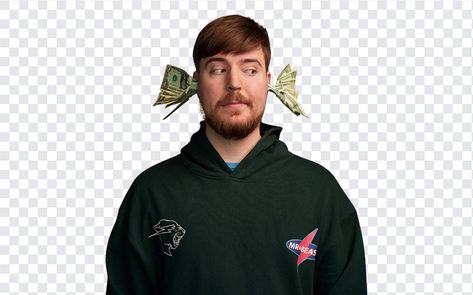 Mr Beast with Money PNG Mr Beast Thumbnail, Youtube Thumbnail Material Png, Thumbnail Material, Money Png, Gamer Boys, Man Png, Mr Beast, Youtube Success, Money Design