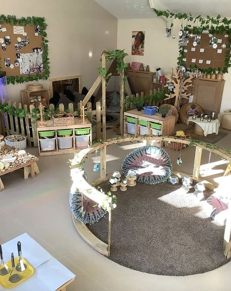 Early Years Room Set-Up Ideas for Nurseries and Reception Settings Boho Childcare Room, Curiosity Approach 2-3, Reggio Inspired Classrooms Preschool, Room Set Up Ideas, Hygge Classroom, Daycare Rooms Setup, Baby Room Ideas Early Years, Room Setup Ideas, Mini Home Gym