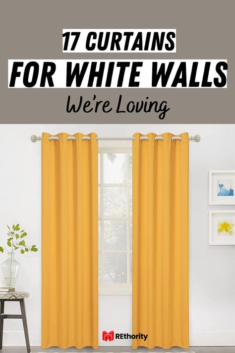 Are you looking for statement curtains to add a touch of class and sophistication to your room? Whether you’re after something contemporary, modern, or traditional, you’re sure to find something in our roundup of 17 curtains for white walls that we’re loving in 2023. From textured weaves to ruffled linens, these curtains are sure to give your space an eye-catching, stylish update! White Walls Colored Curtains, Curtains For White Walls, Ideas For Curtains, Statement Curtains, White Paint House, Bright Colored Furniture, Bold Curtains, Turquoise Curtains, Black Blackout Curtains