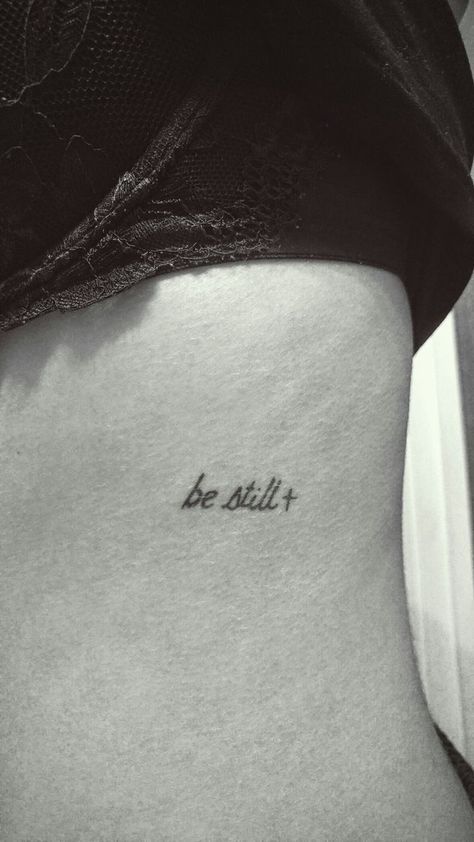 Tattoo Small Quotes, Fashion Design Tattoo, Tattoo God, Be Still Tattoo, God Psalms, 27 Tattoo, Grace Tattoos, Scripture Tattoos, Biblical Tattoos