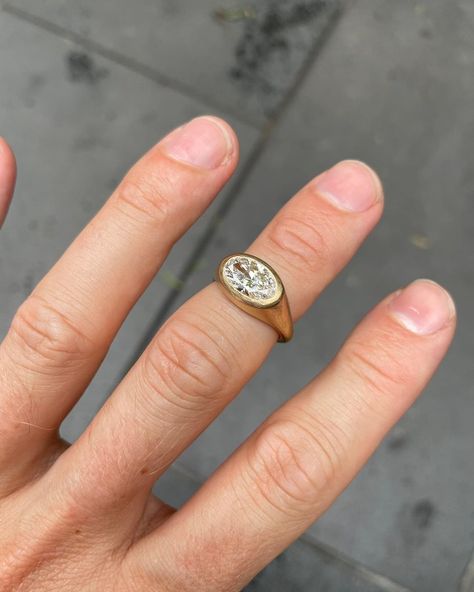 All Posts • Instagram 2025 Ring Trends, Thick Bezel Engagement Ring, Oval East West Engagement Ring, Diamond Pinky Ring, Forever Rings, Dream Engagement, March 19, Jewelry Lookbook, Put A Ring On It