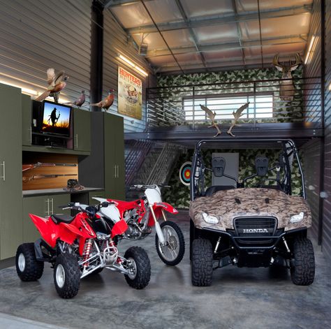 Outdoor Gear + ATVs + Cool Garages, Garage Style, Garage Shed, Gas Stations, Dog Rooms, Self Storage, Garage Ideas, Man Caves, Man Cave Garage