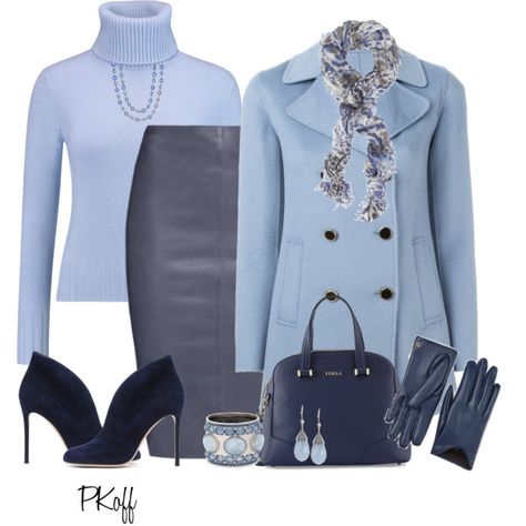 Happy Friday! by pkoff on Polyvore featuring N.Peal, Emporio Armani, Jitrois, Gianvito Rossi, Furla, Chico's, INC International Concepts, Chanel, Gucci and women's clothing Sassy Chic, Casual Dressing, Blue Bell, Classy Work Outfits, Nice Style, Stylish Work Outfits, Looks Chic, Complete Outfits, Professional Outfits