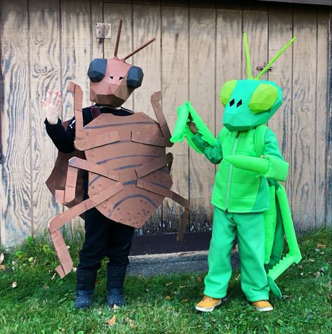 Stink Bug Costume, Bug Family Costume, Insect Costume Diy, Bug Costume Diy, Diy Bug Costume, Cricket Costume, Fall Halloween Outfits, Halloween Costumes Family, Insect Costume