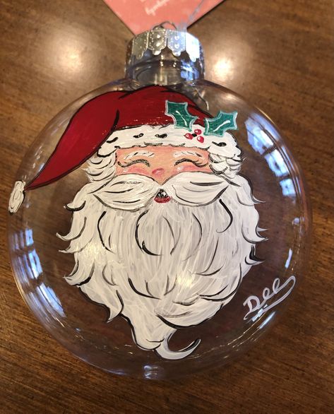 Large Clear Ornaments Ideas, Clear Bulb Ornament Ideas Paint, Clear Ornament Painting Ideas, Ornament Painting Ideas Ball, Hand Painted Ornament Ideas, Painting Glass Ornaments Diy, Painting On Ornaments, Christmas Bulb Painting, Painting Ornaments Ideas