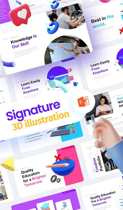 3D Signature Multipurpose PowerPoint 3d Presentation Design, Pitchdeck Template, Grpahic Design, Powerpoint Inspiration, Education Presentation, Best Presentation Templates, 3d Presentation, Ppt Template Design, Presentation Slides Design