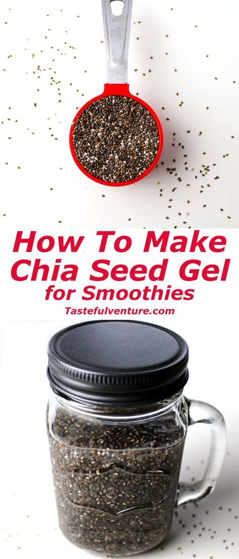 Easy to make Chia Seed Gel, perfect for smoothies! | http://Tastefulventure.com Chia Seed Gel, Chia Gel, What Is Healthy Food, Healthy Foods To Make, Juice Smoothies Recipes, Healthy Food Habits, Chia Seed Recipes, Healthy Food Guide, Healthy Food Facts