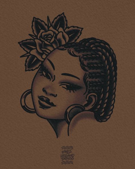 NEW FLASH AVAILABLE⚡️❤️🌹 - Repeatable and $250 - $350 based on size and placement. - To book, use the AfroAmericana link in my bio! - #Afroamericana #africana #afrotraditional #blackiconography #traditionaltattoo #classictattoos #oldschooltattoos #atlanta #sandysprings Afro Traditional Tattoo, Black Excellence Tattoo, Traditional American Tattoo, Afro Tattoo, Traditional Girl, Face Tattoos, Afro Girl, American Traditional Tattoo, American Traditional