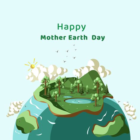 Earth Day Illustration, Save Mother Earth, Project Theme, Earth Illustration, Chibi Wallpaper, Day Illustration, Sea Landscape, Theme Nature, Happy Earth Day