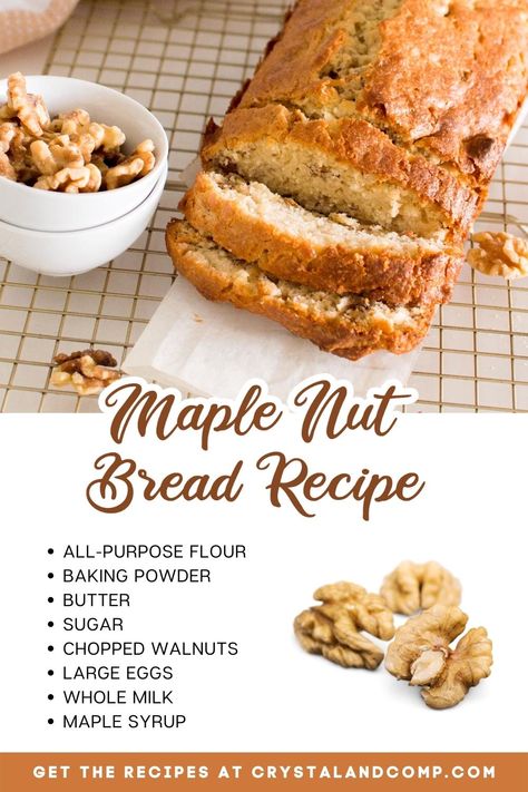 Nut Quick Bread Recipes, Maple Pecan Bread, Maple Nut Twists, Nut Rolls Recipe Easy, Maple Bread, Maple Pancake Bread, Maple Syrup Bread, Maple Bread Recipe, Nut Bread Recipe Loaf Pan