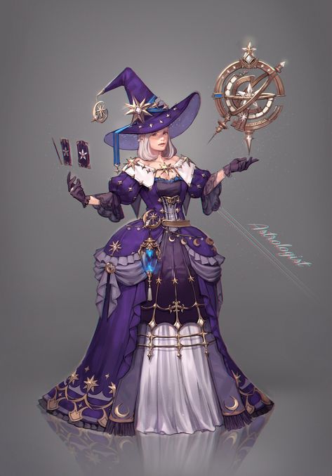 Ffxiv Astrologian Art, Astrologian Ffxiv, Witch Characters, Anime Witch, Witch Art, A Witch, 판타지 아트, Female Character Design, Character Design References