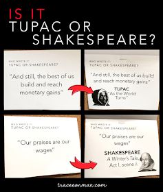 Shakespeare or Tupac? Interactive Bulletin Board Ela Classroom Bulletin Boards, High School Bulletin Board Ideas English, Literature Bulletin Boards, High School Library Activities, Ela Bulletin Boards High School, Interactive Bulletin Boards High School, High School English Bulletin Boards, Poetry Bulletin Board Ideas, Ela Bulletin Boards Middle School