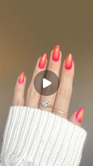 Heaji on Instagram: "can’t wait for all the vibrant sunsets this summer🥹

@essie
check your baggage
no shade here 
speed-setter top coat

💍 @indigolune

——
[aura radial gradient nail design, everyday summer nails, smooth formula, satisfying nail tutorial video]

#auranails #sunset #sunsetnails #gradientnails #ombrenails #springnails #summernails #minimalnails #simplenails #gelnails #nails #nailart #내일아트 #esmalte #nailinspo #naildesign #nailstyle #nailgoals #nailideas #beautifulnails #trendy #beauty #trendybeauty #nailtech #nailswatch #satisfying #easynails" Sunset Aura Nails, Summer Aura Nails, Gradient Nails Tutorial, Radial Gradient, Gradient Nail Design, Sunset Nails, Nail Tutorial Videos, Nail Tutorial, Minimal Nails