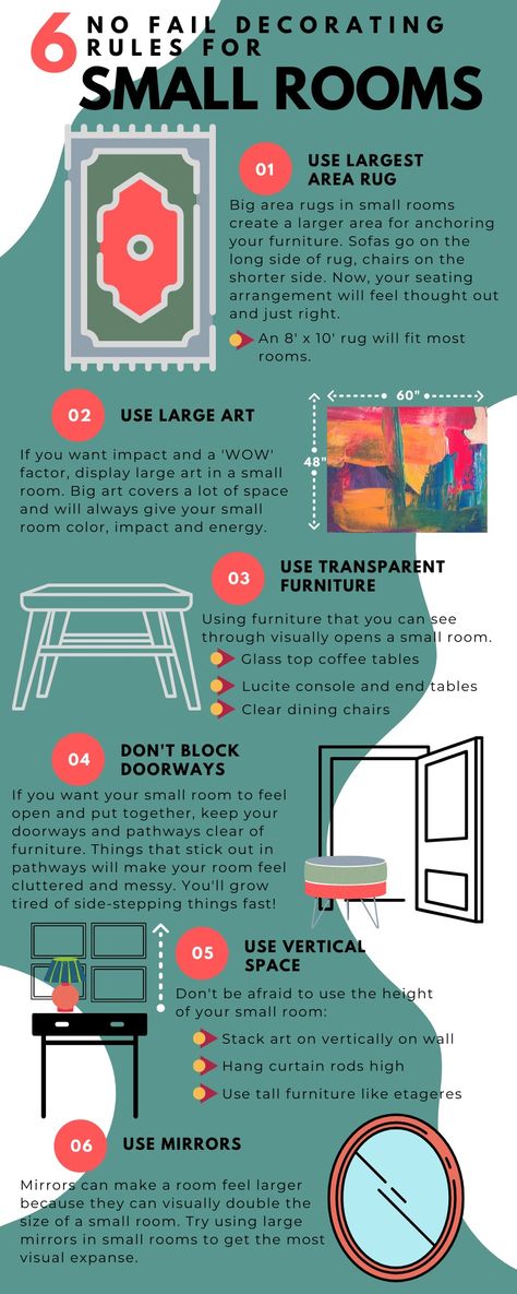 6 No Fail Decorating Rules for Small Rooms [Infographic] — Michael Helwig Interiors