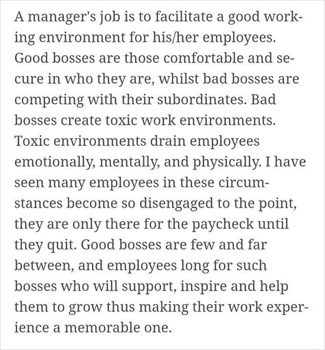 Person Explains How You Can Spot A Bad Boss Or Manager By Looking For These 10 Things Incompetent Manager Quotes, A Bad Manager Quote, Bad Attitude At Work Quotes, Bad Managers Truths, Being A Good Boss Quotes, Crappy Boss Quotes, Bad Manager Quotes Boss, Ungrateful Boss Quotes, Shady Boss Quotes