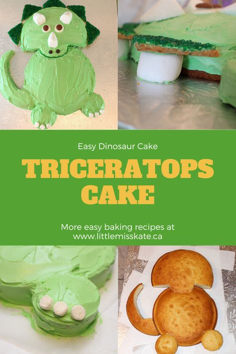 Have a dinosaur-loving birthday boy or girl? This simple-to-make dino cake requires little cake decorating skill, and it is EASY to make. Perfect for any dinosaur birthday party it is sure to make everyone roar for joy! PIN for later this Cute dinosaur birthday cake #dinosaurcake #celebrationcake #boyscake #girlscake #dinosaurs #partytheme #buttercreamcake #easyDIYcake #triceratopscake Dinosaur Birthday Cake, 4de Verjaardag, Dino Cake, Dinosaur Birthday Cakes, Dinosaur Cake, Birthday Cake Recipe, Dino Birthday, Dinosaur Birthday Party, A Dinosaur