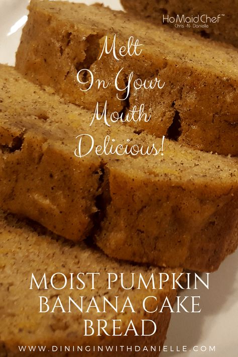 Pumpkin Bread With Bananas, Banana Bread With Pumpkin Spice, Pumpkin Banana Carrot Bread, Pumpkin Banana Bread Cream Cheese, Pumpkin And Banana Bread, Pumpkin Banana Cake, Pumpkin Spice Banana Bread, Pumpkin Banana Bread Recipe, Moist Bread