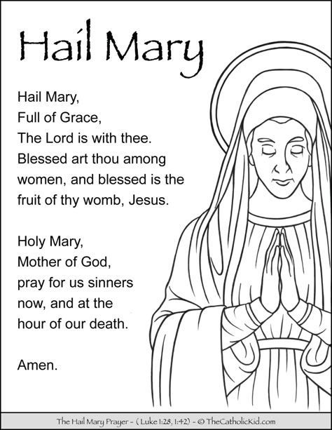 Psr Activities, Mary Coloring Page, Rosary Prayers Catholic, Kids Prayer, Triumphal Entry, Catholic Prayers Daily, Hail Mary Prayer, Catholic Education, Mom Prayers