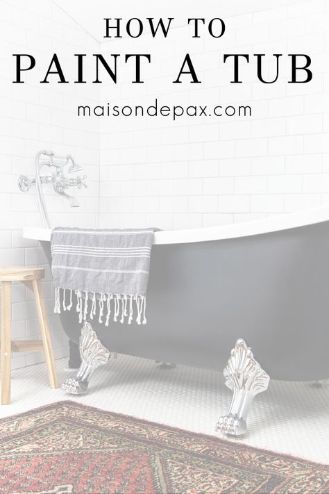 Paint Clawfoot Tub, Painting A Clawfoot Tub, Black Clawfoot Tub, Tub Refinishing, Paint Bathroom, Bathroom Lighting Design, Tile Refinishing, Vinyl Floor Covering, White Tub