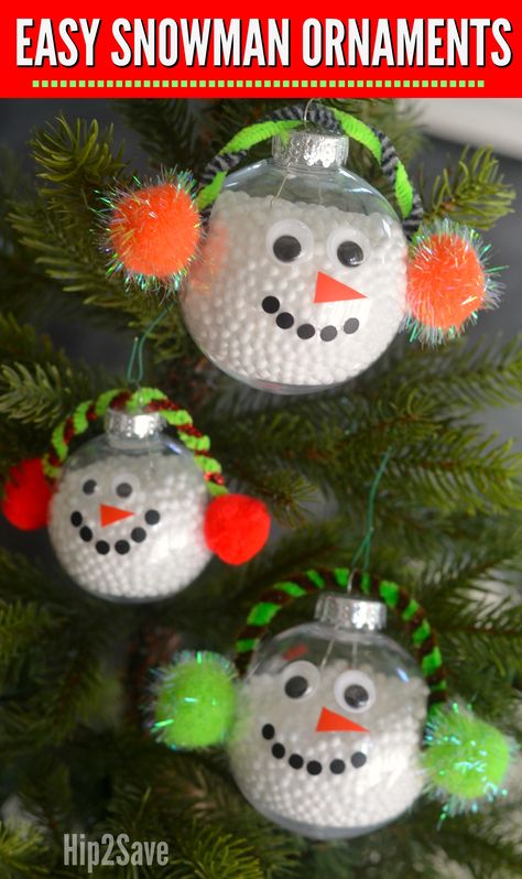 Simple Snowman, Diy Snowman Ornaments, Christmas Crafts For Kids To Make, Snowman Christmas Decorations, Kids Christmas Ornaments, Snowman Christmas Ornaments, Diy Simple, Preschool Christmas, Kids Ornaments