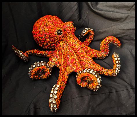 The Octopus • Ultimate Paper Mache Paper Mache Octopus, Wire Cover, The Octopus, Brown Paper Bag, Summer Projects, Brown Paper, Paper Mache, Textile Art, Octopus