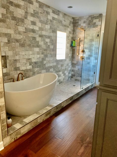 Shower Bath Tub Combo, Bathtubs And Showers, Showers With Bathtubs Inside, Cool Shower Tub Combo, Bathtub In Shower Combo, Bathroom Remodel With Tub Bath Tiles, Tub And Shower Behind Glass Wall, Shower Remodel With Tub Inside, Stand Up Shower And Tub Ideas