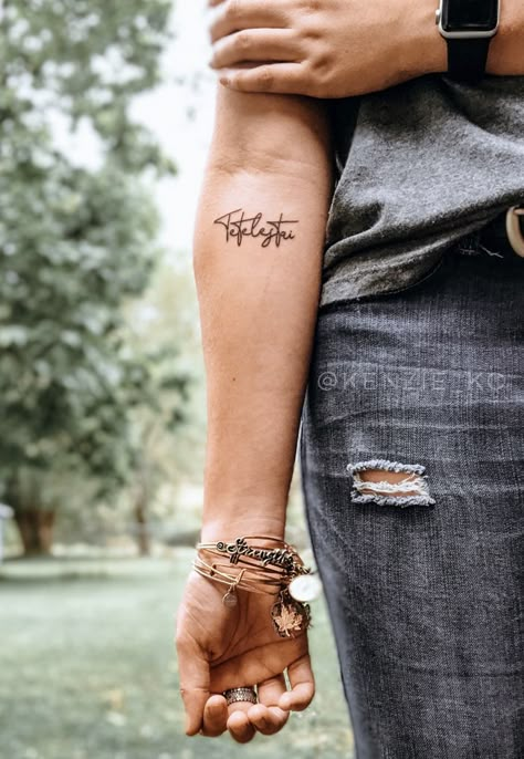 Christian Elbow Tattoo, Greek Christian Tattoos, Greek Bible Tattoos, Christian Greek Tattoos, It Is Finished Tattoo Hebrew, By His Stripes We Are Healed Tattoo, Tetelestai Meaning, Tetelestai Tattoo Greek, Small Religious Tattoos For Women