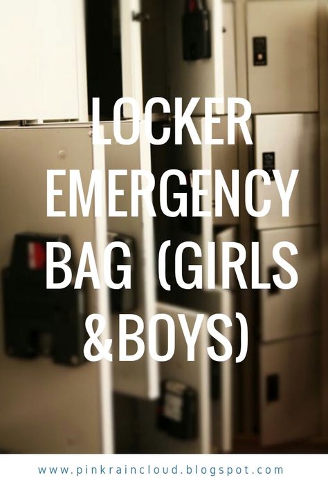 Locker Emergency Bag (Girls & Boys) #BACKTOSCHOOL Boy Locker Ideas, Locker Essentials Middle School, Emergency Kit For School 6th Grade, Locker Emergency Kit, Locker Essentials, Middle School Lockers, Small Lockers, Kids Locker, School Emergency Kit