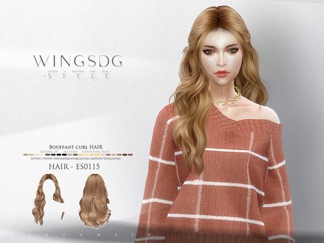 4 Hairstyles, Female Hairstyles, Alpha Cc, Die Sims 4, Cc Hair, Pelo Sims, Curl Hair, Sims 4 Dresses, Sims 4 Downloads