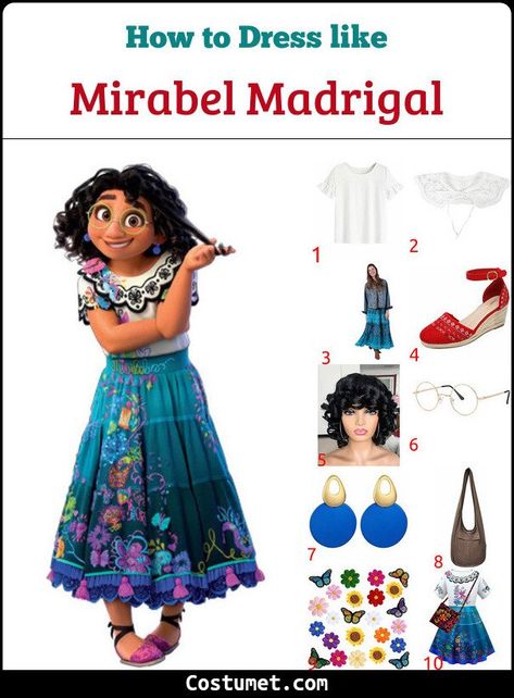 Mirabel Madrigal (Encanto) Costume for Cosplay & Halloween Mirabel Halloween Costume, Family Madrigal Costumes, Mirabel Madrigal Costume, Mirabel Encanto Cosplay, Halloween Costumes Encanto, Encanto Family Costume, Encanto Outfit Ideas, Mirabel Cosplay, Encanto Cosplay