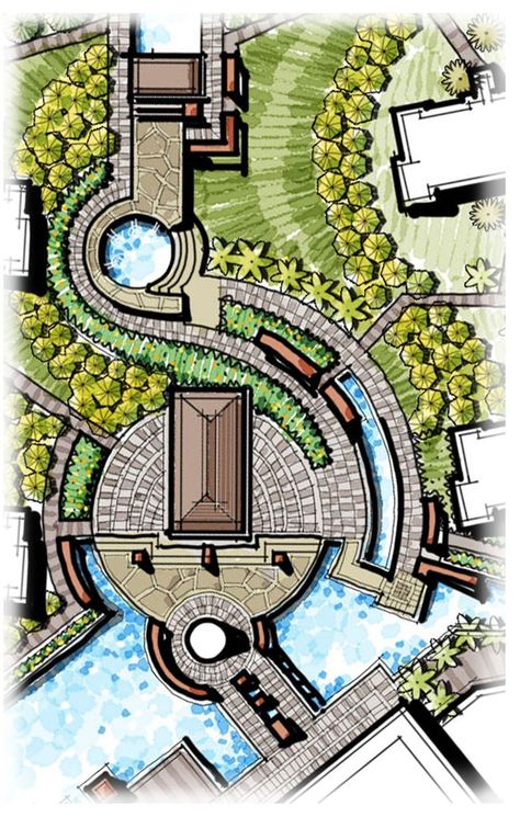 Pavilion Landscape, Landscape Architecture Plan, Landscape Pavers, Landscape Design Drawings, Landscape Architecture Drawing, Pavilion Architecture, Plans Architecture, Garden Design Plans, Site Plans